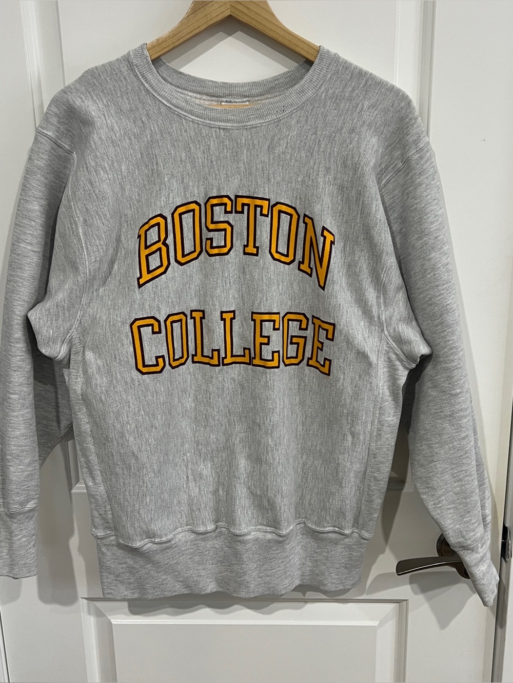 Vintage 80s/90s Champion Reverse Weave Collegiate Boston College Sweatshirt (L)
